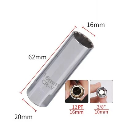 Soced plwg gwreichionen 3/8"*16*63 -12pt